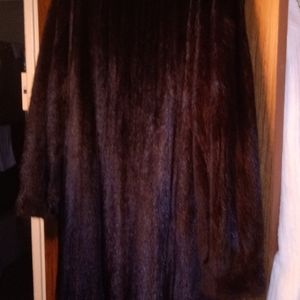 Full length ladies black mink coat.